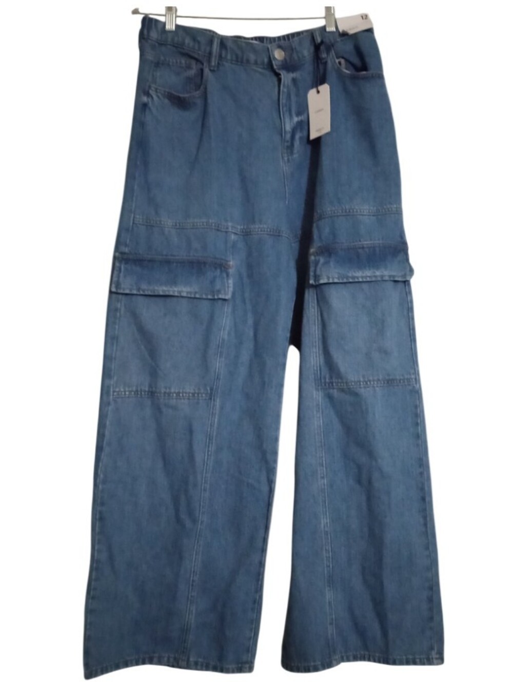 Forever 21 Wide Leg 7 Pockets Cargo Denim Blue Jeans - Size:12 -SOLD OUT!